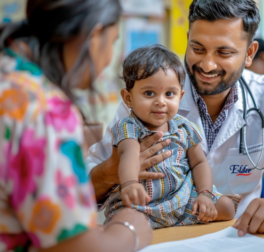 Healthcare professional with patient